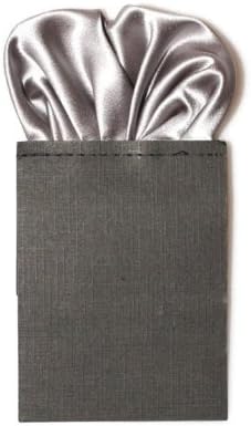NakedTie Men's Pre-Fold Puff Tie One Size Silver