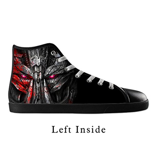 DONGMEN Men's Fashion Transformers Lace-up High-top Pop Canvas Shoes Black Sneakers,US9