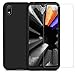 kwmobile Full Case Compatible with Huawei Y5 (2019) - Case Hard Shell Plastic Phone Cover with Screen Protector - Metallic Black