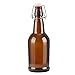 12 pack 16oz Amber Glass Beer Bottle Bottles with Easy Wire Swing Cap & Airtight Rubber Seal. Perfect for Home Brewing Wine.