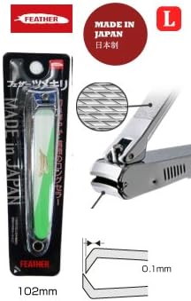 Feather Brand Nail Clippers - Size L Large - 102 Mm (4" - Green) (Made In Japan), Green,