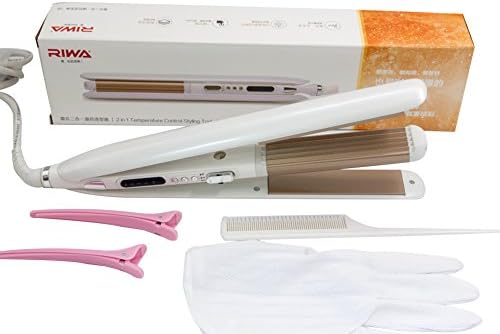 Hair Straightener and Curler, 3-in-1 Ceramic Hair Curling Iron &amp; Hair Straighteners &amp; Crimper Hair Styler Tools Flat Iron with Worldwide Dual Voltage 100~240V