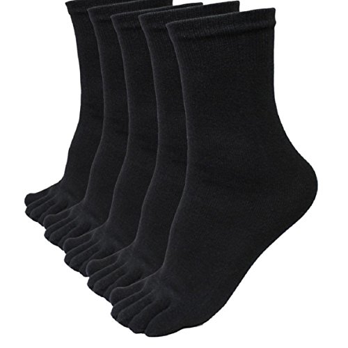 Lookatool MenMesh Meias Sports Running Five Finger Toe Socks (5Pairs A)