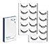 AJOY 10 Pairs Corner Winged Style Demi Wispies Eyelashes, Natural Look Fake Eyelashes, Invisible Bands Whispy Eyelashes, Short Length Thin Strip Lashes and Clear Bands, R-10P