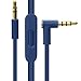 Audio Cable For Beats with Inline Remote / Microphone for Beats by Dr. Dre Headphone SoloHD / Studio / Pro / Detox / Wireless / Special for Studio 2.0 Solo Mixr - Compatible to Apple iPhone 3GS / 4 / 4S / 5 / 5S / 6 / 6 plus (Blue)