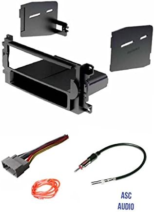 ASC Audio Car Stereo Radio Install Dash Kit, Wire Harness, and Antenna Adapter to Add a Single Din Radio for some Chrysler Dodge Jeep without Factory Navigation- Vehicles listed below