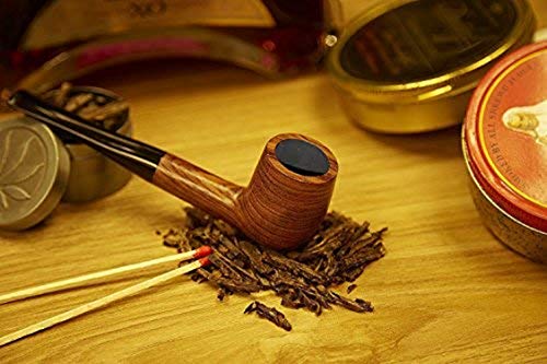 Tobacco Pipe Set, Free Boy Handmade Wooden Straight Stem Smoking Pipe with Accessories (Filter Elements, Filter Balls, 3 in 1 Scraper, Pipe Cleaners, Pipe Tip Grips, Bag, Box)