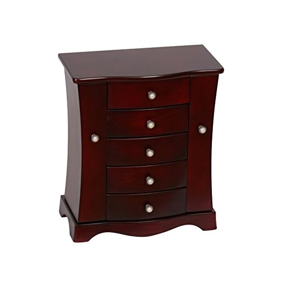 Mele & Co. Bette Wooden Jewelry Box (Mahogany Finish)