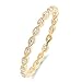 Yellow Gold Plated Silver Stackable Endless Eternity Ring Cubic Zirconia Sterling Silver Size 3