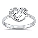 Oxford Diamond Co Heart Cubic Zirconia Cross .925 Sterling Silver Ring Size 6