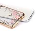 [Secret Garden] HAOTP(TM) Beauty Luxury Butterfly Floral Flower Diamonds Shiny Plating Frame Plating Bumper Soft Flexible TPU Transparent Skin Case for Samsung Galaxy NOTE 5-Swarovski (Gold/Pink)