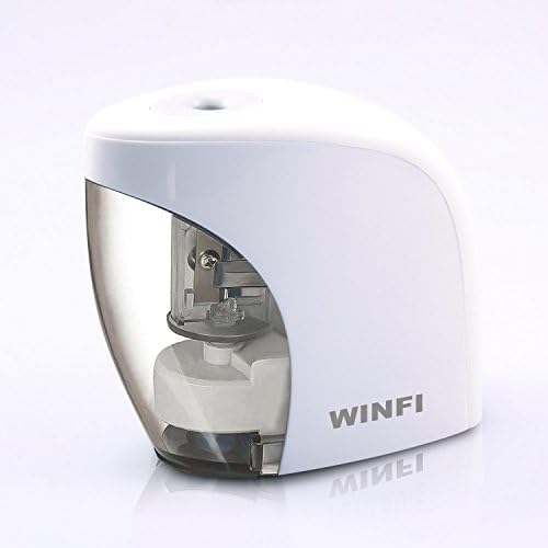 Winfi Electric Pencil Sharpener, Durable and Portable Mechanical Eyebrow Pencil Sharpener with Auto Stop Safe Feature for School Classroom, Home, Studio, Office(Batteries Not Included)