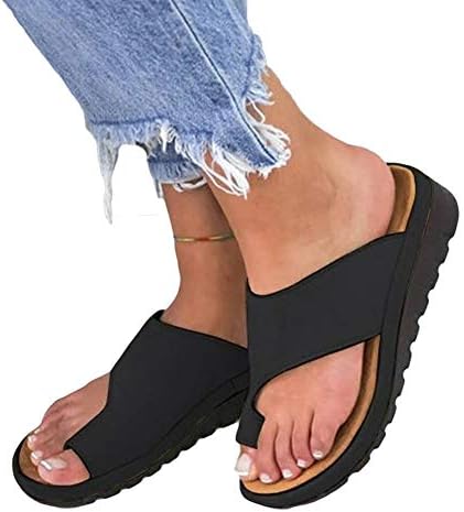 Aquarius CiCi Womens Fashion Flats Wedges Comfy Platform Sandal Shoes Summer Open Toe Ankle Casual Shoes Roman Slippers Toe Ring Slippers Flip Flops