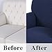 Obstal Stretch Spandex Sofa Cover, 3 Seat Couch Covers for Living Room, Non Slip Sofa Slipcover with Elastic Bottom, Navy Blue Sofa Couch Coverings Furniture Protector for Dogs, Cats, Pets, and Kids