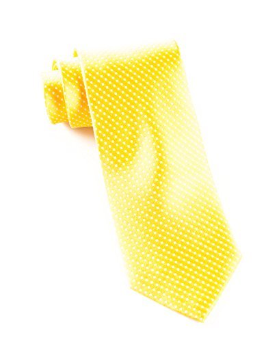 100% WOVEN SILK YELLOW GOLD PINDOT TIE