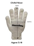 The Noodley's Flashing LED Light Gloves - Kids Size and Adult Size - Extra Batteries (Child, White/White)