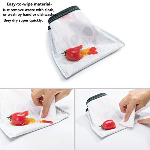 Vouska Reusable Sandwich Bags Snack Bags for Kids, Eco Friendly Snack Lunch Bags - 100% BPA, PVC, Vinly,Phthalate,Lead Free and Lab Tested Food Safe-Set of 3 - Thumbnail 3