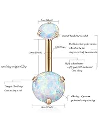 Gabry&jwl - Piercing para ombligo de acero quirúrgico de 0.49 oz, rosca interna, oro rosa, para mujer y niña, de 0.197 in de diámetro y 0.315 in de grosor