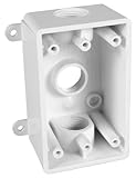Hubbell-Bell PSB37550WH Single-Gang Weatherproof Box Three 1/2 in or 3/4 in Threaded Outlets, White Finish