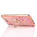CaseHaven Galaxy J7 Prime 2017 Case, Glitter Crystal Heart Floral Series - Bling Rhinestone Clear TPU Case with Ring Stand for Samsung Galaxy J7 Perx/Galaxy J7 Sky Pro/Galaxy J7 V - Rose Gold