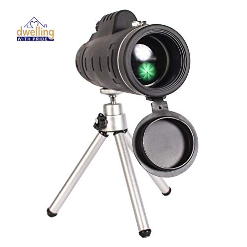 DWP Monocular Telescope - 12x50 Monocular scope for Smartphone, Tripod, Phone Clip, Microfiber Cloth, Carrying case, Extra 3in1 Smartphone Lens - Compact Magnifying lenses Monoscope for Hunting Hiking