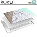 Kuzy Compatible with MacBook Air 13 inch Case A1466 A1369 Hard Cover Older Version 2017, 2016 Marble Pattern, Mint Wood