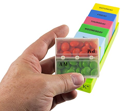 Borin-Halbich The 7 Day Pill Organizer with 7Pack Deep Tray, 2 Compartments - Thumbnail 3