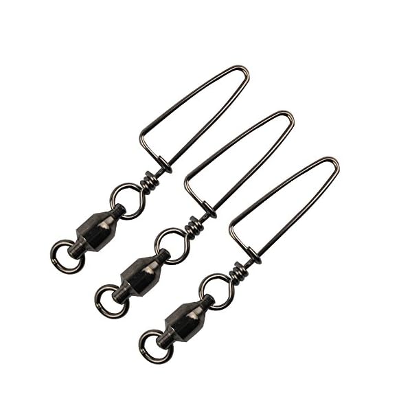 Easy-Catch-10-30-Pack-High-strength-Fishing-Ball-Bearing-Swivel-with-Coastlock-Snap-Strong-Welded-Ring-for-Saltwater-Fishing-18Lb-to-440Lb-100-CopperStainless-Steel-with-Black-Nickle-Coated Easy-Catch-10-30-Pack-High-strength-Fishing-Ball-Bearing-Swivel-with-Coastlock-Snap-Strong-Welded-Ring-for-Saltwater-Fishing-18Lb-to-440Lb-100-CopperStainless-Steel-with-Black-Nickle-Coated