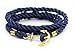 Hallery Alloy Diamond DIY Twining Weave Gilded Anchors Leather Bracelets(No.1)