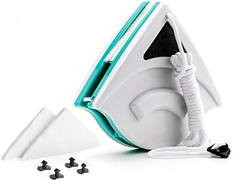 Double-sided Magnetic Window Cleaner/Glass Wiper for High-rise Single Glazed Windows with Thickness of 0.2"-0.5"(5-12mm) | Useful Cleaning Tools/Brush for Safety (Free Replacement Pads)