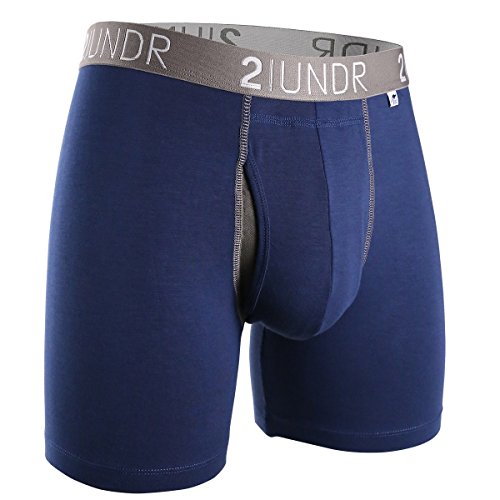 2UNDR Men's Swingshift Boxers,Navy/Grey,XXXX-Large