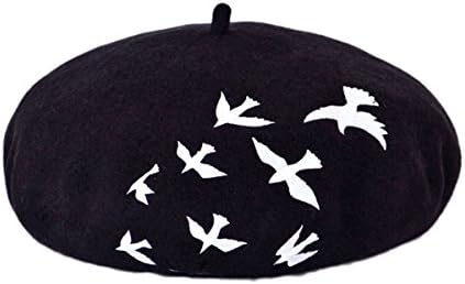 JOOWEN Women's Vintage Plain Beret Hat Girls Wool Warm Beanie Cap