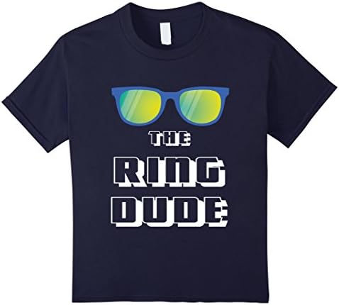 Kids Boys Ring Dude T-Shirt | Funny Ring Bearers Wedding Shirt 4 Navy