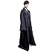 WESTLINK Hooded Robe Cloak Knight Cosplay Costume Cape - New Version - Bigger Cape (Double Cloth) with Strings Black