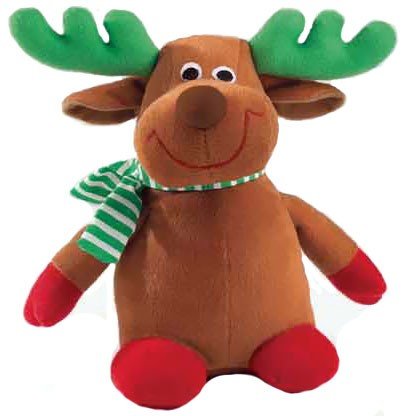 Zanies Holiday Friends Dog Toys, 7.5" Reindeer