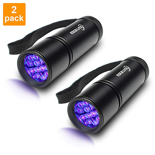 Escolite UV Flashlight Black Light Flashlight, 2pcack 12 LED 395 nM Ultraviolet Blacklight Flashlight Detector for Dog Urine, Pet Stains, Matching with Pet Odor Eliminator(Betteries not Include) - Thumbnail 7