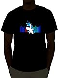 iHeartRaves Unicorn Sound Activated Light Up Rave Shirt (Medium)