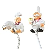 H.YOUNG Pack of 2 Mobile Power Plug Hook Cook Fat Chef Wall Decor Organiser for Home, Kitchen, Garden, Garage Organizing