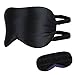 Sleep Mask, Andake Natural Silk Eye Mask Stable 2 Adjustable Straps and Comfortable Light Block Flap (Black/Blue)