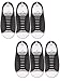 6 Pairs No Tie Shoelaces Silicone Elastic Athletic Sport Shoe Lace (Black)