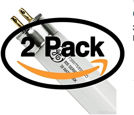 (2 Pack) GE 46744 F39W/T5/830/ECO 39 Watt T5 Fluorescent Tube Light Bulb 39W Soft Warm White 3000K F21T5 Replaces FP39/830/ECO F39W/T5/835/ECO F39t5/WW FP39/830/ECO FL39/T5/835 F39T5/830/ALTO