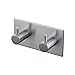 KES Bathroom Lavatory Self Adhesive Double Coat and Robe Hook, Brushed Finish, SUS304 Stainless Steel, A7060H2-2