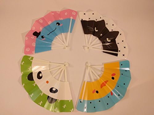 Hand Fans Kids Birthday Party Favors for Kids! Bright Fun &amp; Safe! Chinese Fans Mix 4 ct by BambooFul