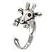 chengxun Fox Ring Women's Girl's Retro Burnished Animal Ring Jewelry Wrap Ring