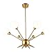 Housen Solutions Sputnik Chandelier 6 Lights Vintage Pendant Lighting Fixtures Mid Century Ceiling Chandelier Brushed Brass [UL Listed]