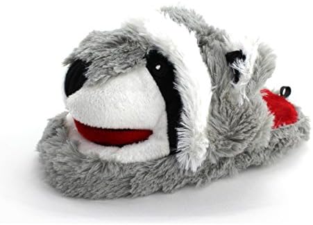 Wiggle Warms Rocky the Raccoon Kids Scuff Slippers (L 2/3 M US Little Kid)