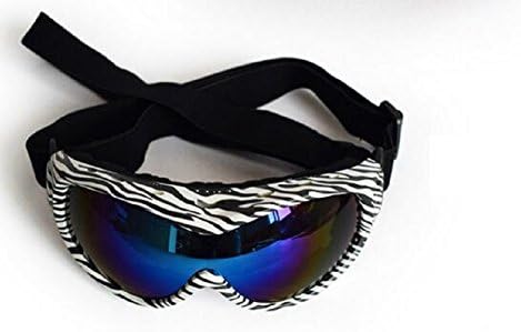 GLE2016 Dog Goggles - Multi-Color Stripe Pet UV Protection Sunglasses Eyewear with Strap, Cool for Running, Swimming, and riding (Zebra Stripe)
