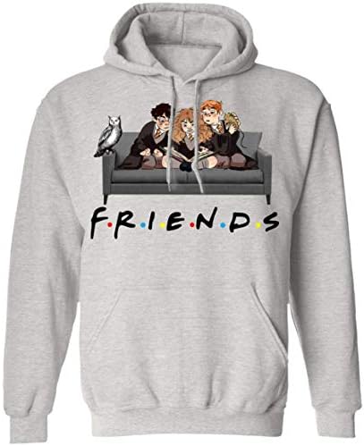 Friends Film Style Hoodie, Funny Best Friends Harry Magical Wizard on Sofa Christmas Hoodie