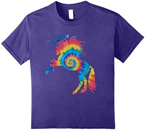 unisex-child TIE DYE UNICORN T-SHIRT  8 Purple