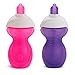 Munchkin® Click Lock™ Flip Straw Toddler Sippy Cup, 9 Ounce, 2 Pack, Pink/Purple